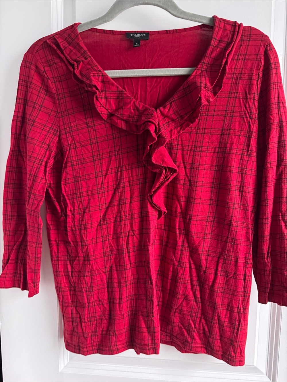 Talbots Red Plaid Button-Front Shirt